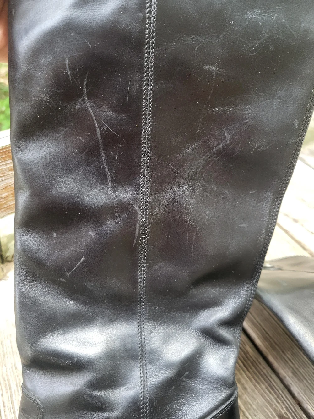 Frye Jackie Button Black Leather Riding Boots